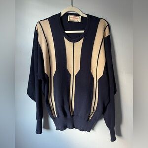 Alan Paine Men's Black and Tan Sweater